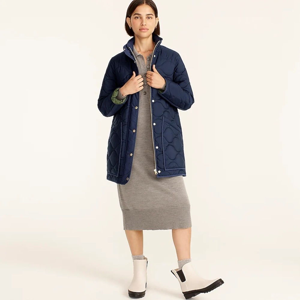 J. Crew Tall Quilted Cocoon Puffer Coat